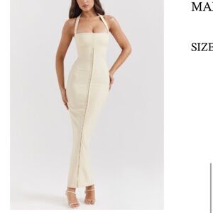 House of CB Cream Strapless Dress